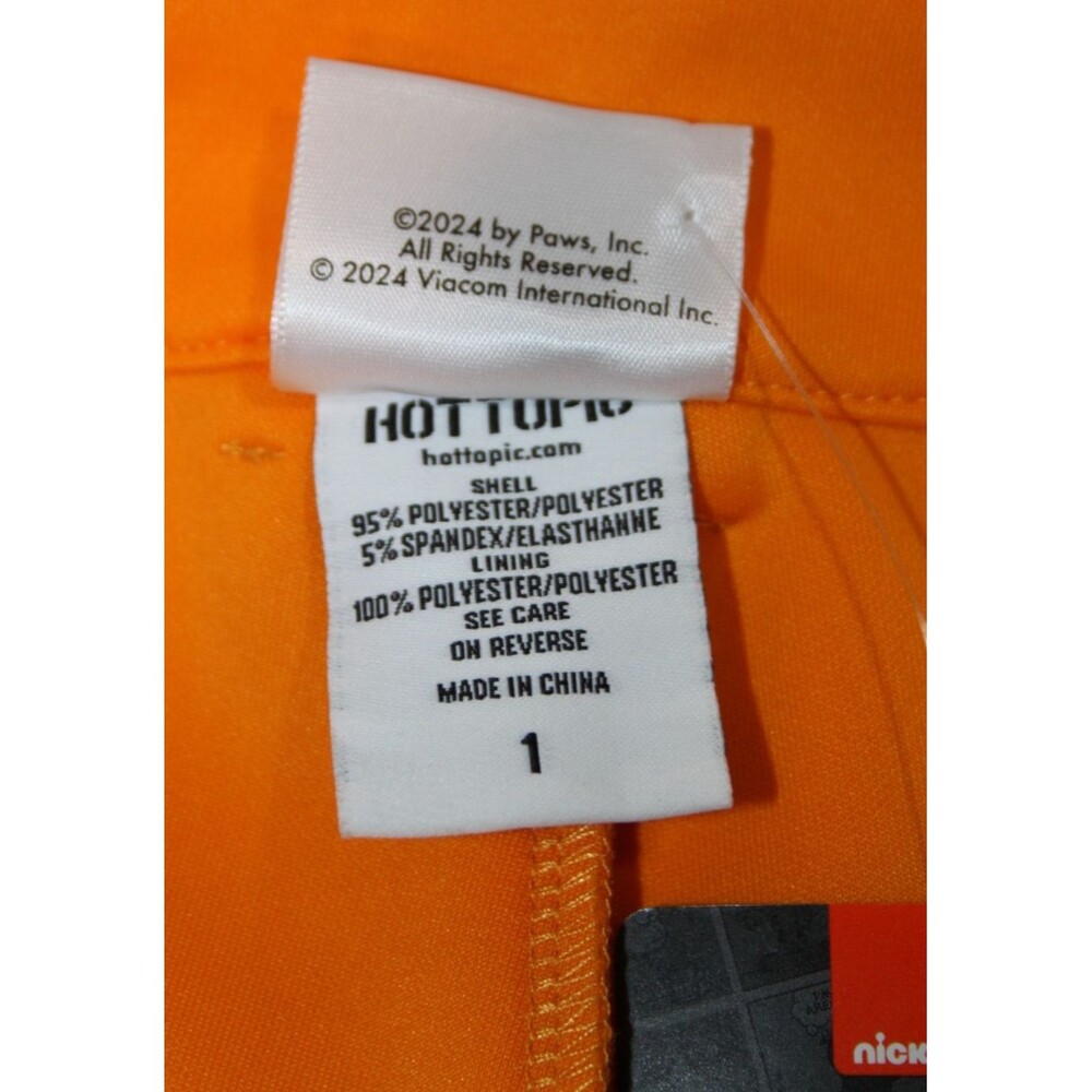 Hot Topic Nickelodeon Garfield Cat Face Orange Overall Shorts Suspenders Costume - Picture 13 of 16